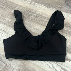 Ibiza Ruffle Black Swim Top Size XL